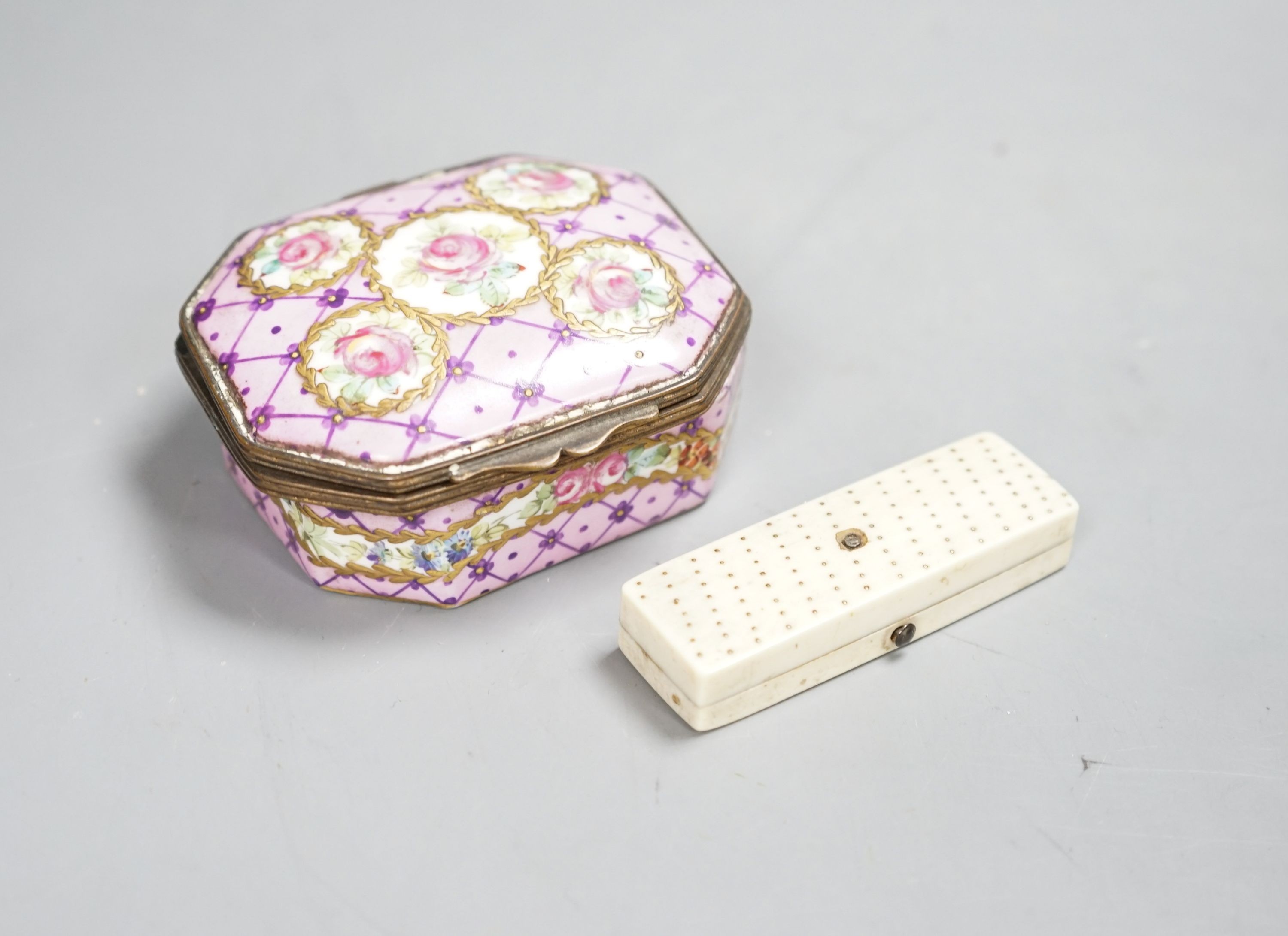 A George III ivory toothpick case, now containing a small thermometer